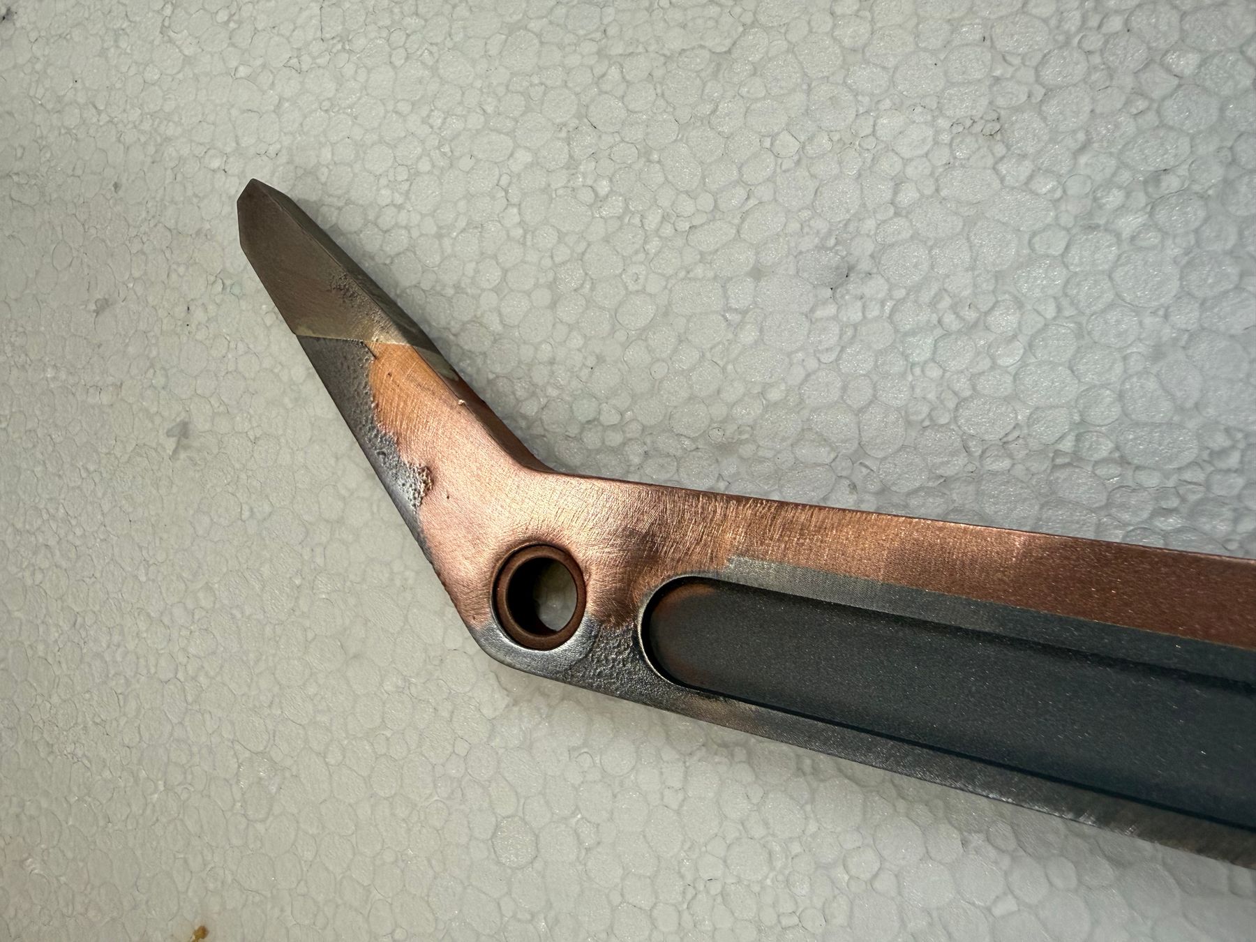 Completed copper-coated high voltage transfer arms after cold spray process